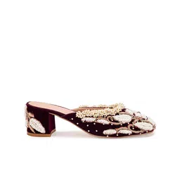 5 ELEMENTS Embellished Round Toe Block Heels Pumps image 2