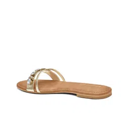 Signature Sole Embellished Open Toe Flats image 3