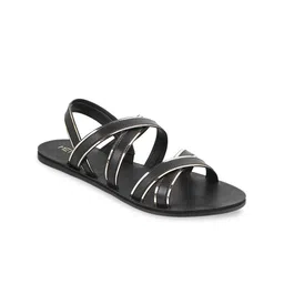 Metro Cross Strap Open Toe Flats With Backstrap image 2