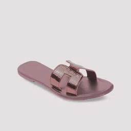 Krelin Textured Memory Foam Leather Lightweight Open Toe Flats image 3