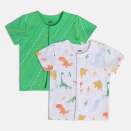 MINI KLUB Infant Boys Pack Of 2 Printed Pure Cotton Jhablas-image-26