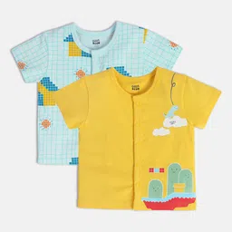 MINI KLUB Infant Boys Pack Of 2 Printed Pure Cotton Jhablas-image-14