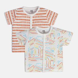 MINI KLUB Infant Boys Pack Of 2 Printed Pure Cotton Jhablas-image-75