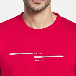 Octave Men Red Printed Sweatshirt image 2