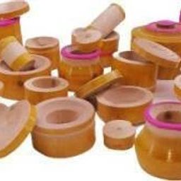 thenkumari Wooden Kitchen Play Set for Kids, Traditional Choppu Jaman Set (32 Pieces Brown). image 2