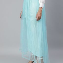 MINOS Net Gathered Flared Maxi Skirt image 5