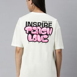 Harvard Typography Printed Drop-Shoulder Cotton Oversized T-shirt-image-99