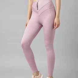 Fitkin Women High Waist Front Zipper Anti Odour Non-Transparent Training Tights-image-50