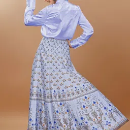 SAPTRANGI Printed Flared Maxi Skirt image 3
