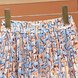 LULU & SKY Abstract Printed Chiffon A-line Midi Skirts image 3