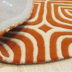 Safiya Carpet Rust Geometric Hand-Tufted Woollen Carpets image 3