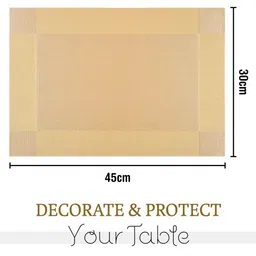 Kuber Industries Gold Toned 12 Pieces Rectangular Table Placemats image 2