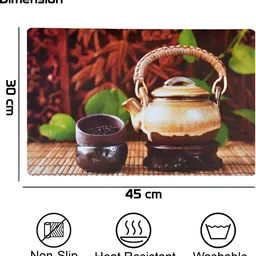 REVEXO Brown 6 Pieces Printed Rectangular Table Placemats image 4