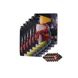 Dakshya Industries Black & Red 6 Pieces Printed Rectangular Table Placemats image 4