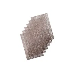 Dakshya Industries Copper 6 Pieces Rectangular Kitchen Table Placemats image 2