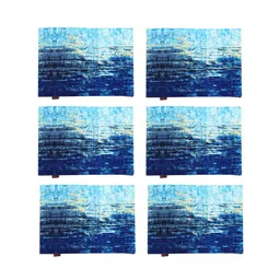 AEROHAVEN Set of 6 Blue Abstract Dining Table Placemats image 5