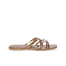 Tao Paris Women Bronze-Toned Open Toe Flats image 3