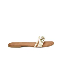 Signature Sole Embellished Open Toe Flats image 4