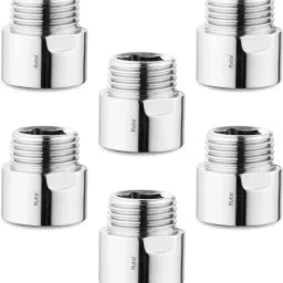 Full Brass 1 Inch Extension Nipple For Faucet Fittings Set Of 6 (Chrome Finish) Faucet Nozzle-0