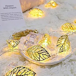 Homesake Golden Leaf Shaped LED String Lights image 3