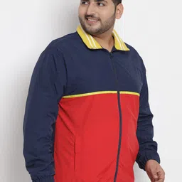 John Pride Men Plus Size Colourblocked Lightweight Open Front Jacket image 3