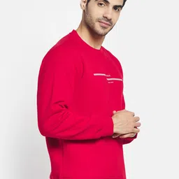 Octave Men Red Printed Sweatshirt image 3