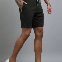 Solid Men Dark Green Bermuda Shorts-image-47