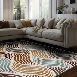 Sapana Carpet-Mats Brown & Grey Geometric No Shredding Carpet image 2
