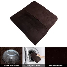 Kuber Industries Cream & Brown 2 Pieces Self Designed Rectangular Table Placemats image 4