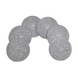 HOMADORN Black & White 6 Pieces Cotton Round Reversible Table Placemats image 4