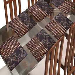 REVEXO Beige & Brown 6 Pieces Printed Rectangular Table Placemats image 3