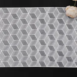 Dakshya Industries 4-Pcs White Geometric Rectangular Table Placemats image 2