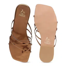 Tao Paris Women Bronze-Toned Open Toe Flats image 5