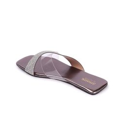 Anouk Grey Textured Open Toe Flats image 2