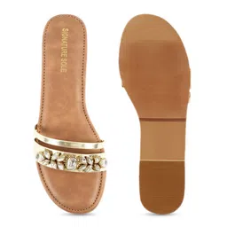 Signature Sole Embellished Open Toe Flats image 5