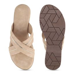 Tresmode Textured Open Toe Flats image 4