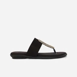 Retro Walk Embellished Open Toe Flats image 3