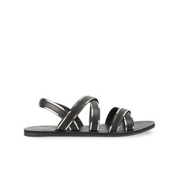 Metro Cross Strap Open Toe Flats With Backstrap image 4