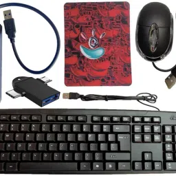 ANJO Wired USB Keyboard-LED Mouse-Non Slip Mouse Pad-3.0 USB Hub-2 in 1 OTG C & Micro Combo Set-6