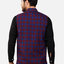 Vastraa Fusion Checked Woollen Nehru Jacket image 4