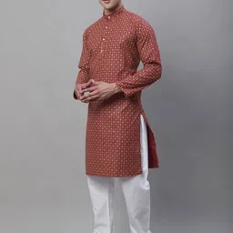 SOJANYA Ethnic Motifs Printed Regular Kurta with Churidar image 4