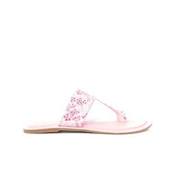 Sangria Pink Printed One Toe Flats image 5