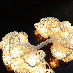 Ascension White 14 Rattan Heart String Lights image 4
