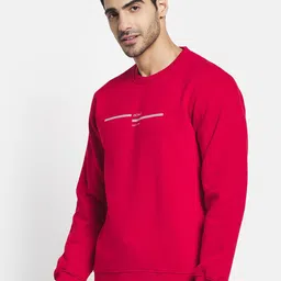 Octave Men Red Printed Sweatshirt image 4