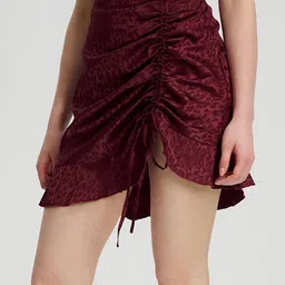 LULU & SKY Animal Print Short Drawstring Skirt image 2