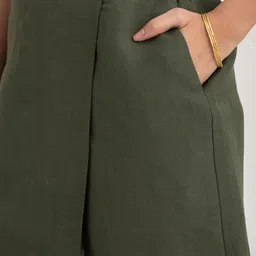 FableStreet Front Overlap Panel Linen Mini Skort image 2