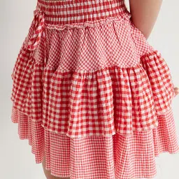 Koton Checked Flared Mini Skirt image 5