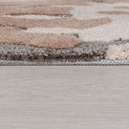 Safiya Carpet Peach & White Abstract Printed Hand-Tufted Rectangle Shaped Woollen Carpet image 2