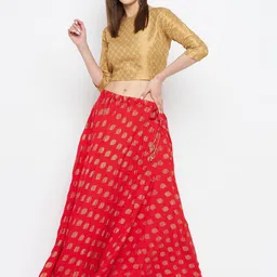 Clora Creation Foil Printed Flared Maxi Skirt image 4