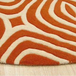Safiya Carpet Rust Geometric Hand-Tufted Woollen Carpets image 2